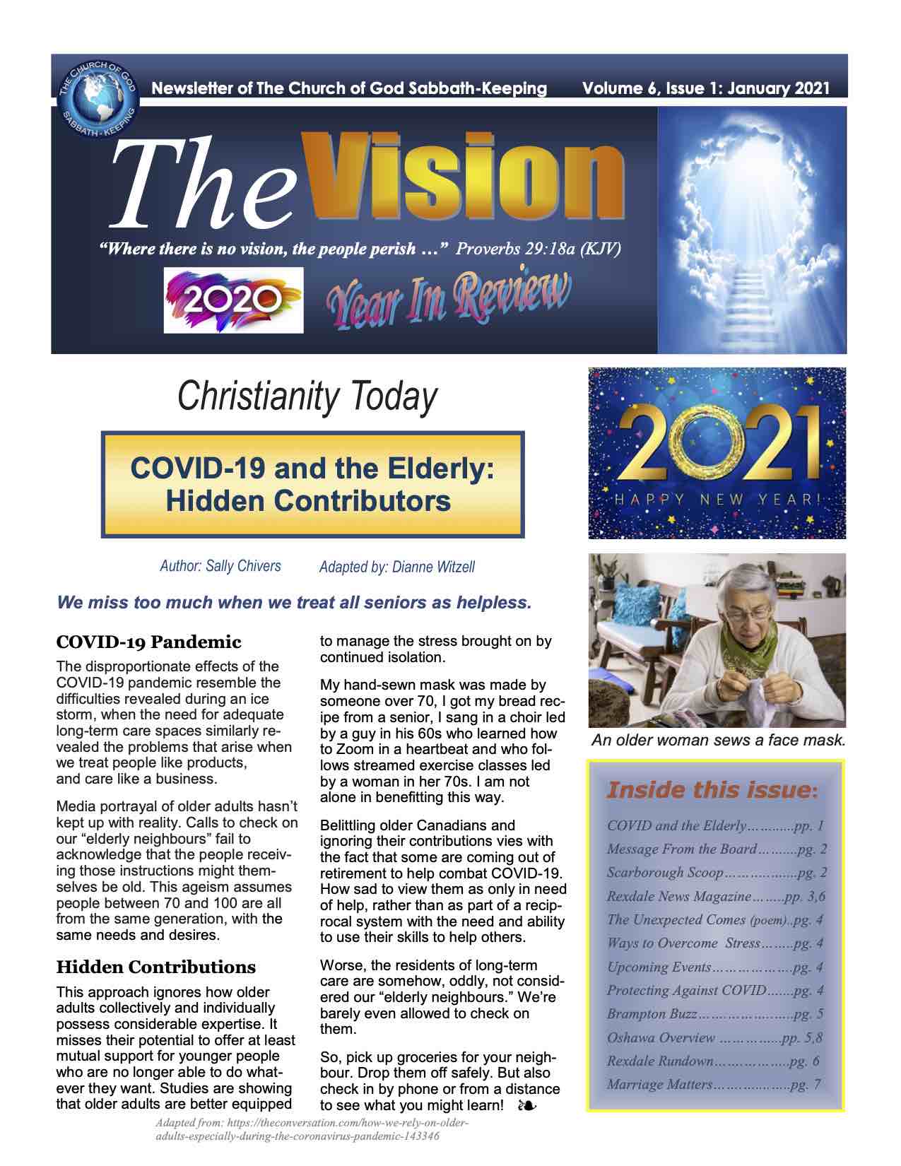 The Vision Newsletter - January 2021, Church of God Sabbath Keeping